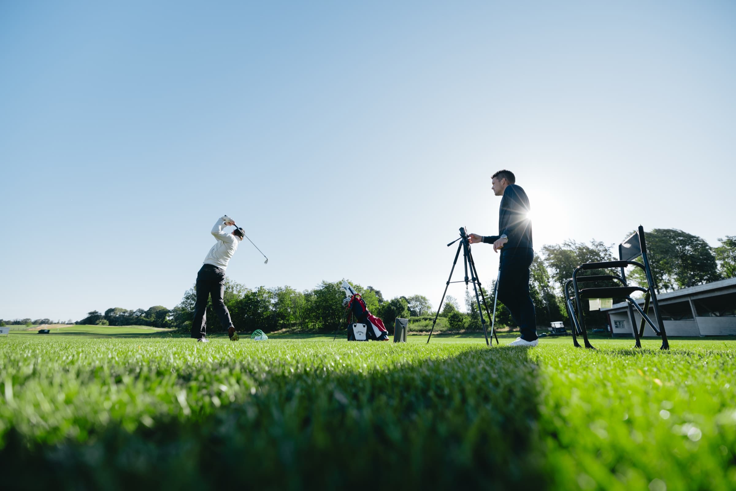 Golf coaching med TrackMan på rangen